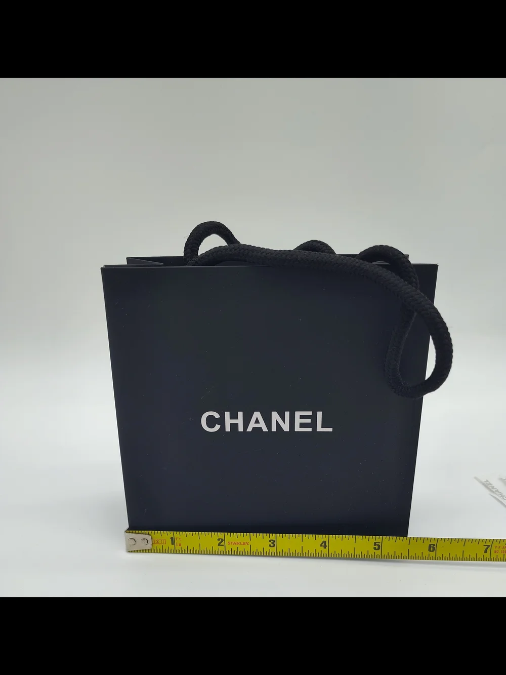 CHANEL Black Mini Shopping Bag Boutique Gift Packaging w Tissue Paper EUC